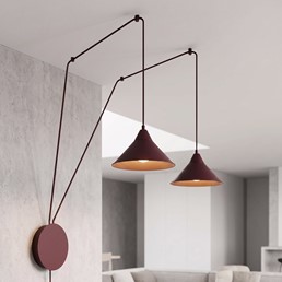 Lampa Wisząca ABRAMO 2 Burgundowy