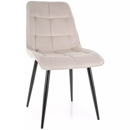 Krzesło CHIC Velvet Jasny Beżowy/Czarny Mat