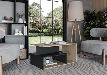 Ława IVA Dąb Artisan/Czarny