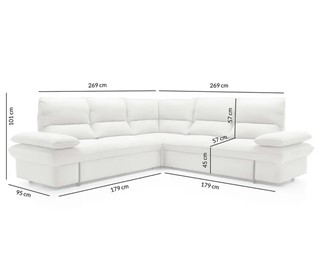 Narożnik SOFIA Popiel z Funkcją Spania II Grupa Tkanin