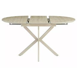 Stół Rozkładany GASTON Ceramic (135-100)x100cm Beż Połysk/Kaszmir