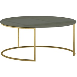 Stolik ROSE HILL RH07 fi80 Zielony/Złoty