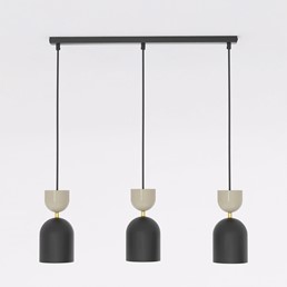 Lampa Wisząca GAUDI 3 Czarny/Beżowy