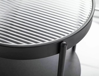 Ława LAGUNA B 110x50 Transparentny/Czarny Mat