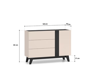 Komoda FRESHION 04 Cashmere/Czarny