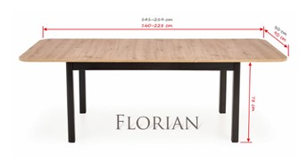 Stół Rozkładany FLORIAN (160-240)x90 Dąb Artisan/Czarny