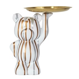 Figurka Miś z Tacą do Przechowywania Biały