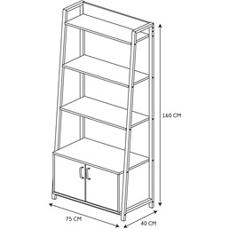 Regał POLICE Naturalny/Czarny