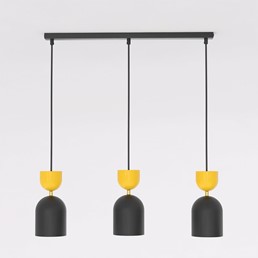 Lampa Wisząca GAUDI 3 Czarny/Pomarańczowy