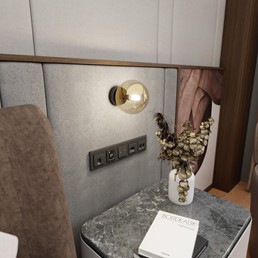 Kinkiet ROSSI K1 Czarny/Miodowy