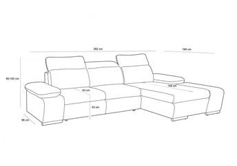 Narożnik CONTINENTAL Grafit z Funkcją Spania II Grupa Tkanin