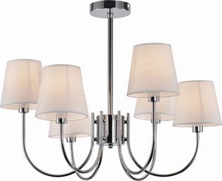 Żyrandol MAGNUM 6 Czarny/Bursztynowy