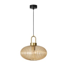 Lampa Wisząca AKARI K-5855 Czarny/Bursztynowy