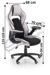 Fotel Gamingowy SONIC Czarny/Popiel