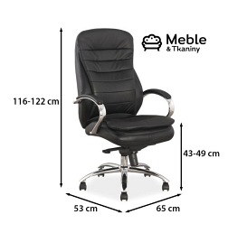 Fotel Obrotowy Q-154 Czarny Skóra