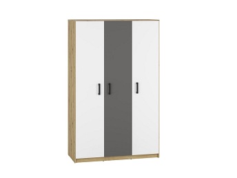 Szafa FINI 02 Biały/Szary/Dąb