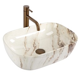 Umywalka Nablatowa BELINDA MARRONE SHINY Beżowy