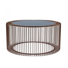 Stolik Kawowy KIERAN COIN fi80 Brązowy