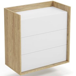 Komoda MOBIUS 3S Naturalny/Biel Alpejska