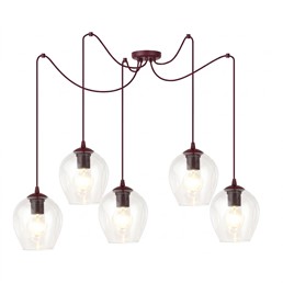 Lampa Wisząca LEVEL 5 Burgundowy/Transparentny