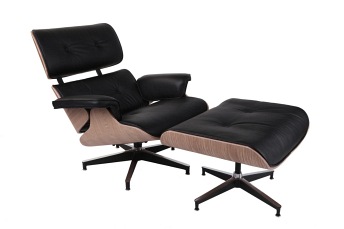 Fotel z Podnóżkiem VIP 54x82x85 Czarny/Ebony