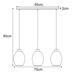 Lampa Wisząca BALBO K-5721 Dymiony/Czarny