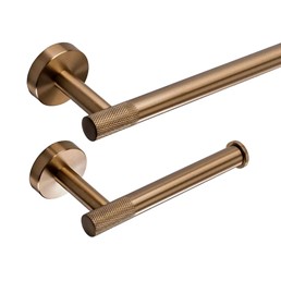 Komplet Wieszaków Łazienkowych GRID Miedź Szczotkowany