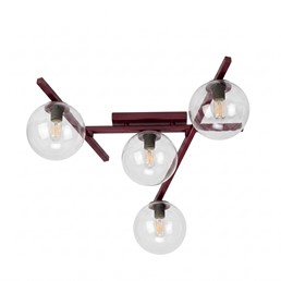 Lampa Sufitowa SMART 4 Burgundowy/Transparentny