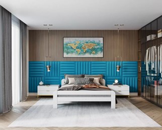 Panel Tapicerowany Ścienny TRINITY 60x10 Turkusowy