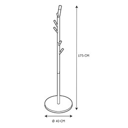 Wieszak DERBY Czarny/ Naturalny