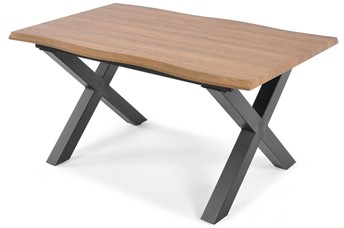 Stół Rozkładany NORDEN  (145-185)x87 Dąb/Czarny