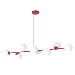 Lampa Wisząca MAGNUS 8 Burgundowy/Biały