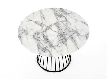 Stół BRODWAY fi110 Biały/Czarny