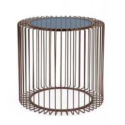 Stolik Kawowy KIERAN COIN fi50 Brązowy