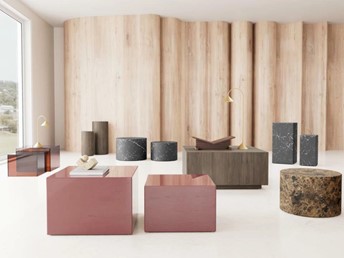 Zestaw 2 Stolików DICE Brązowy