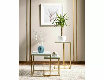 Ława SYMPHONY G Złoty/Biały