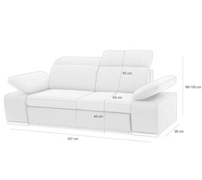 Sofa CONTINENTAL Popiel z Funkcją Spania - II Grupa Tkanin