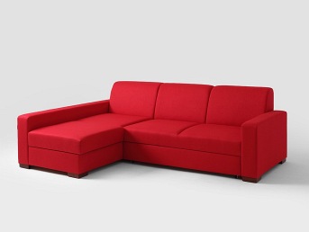 Narożnik Rozkładany Lozier L 231x164 Krwista Czerwień/Orzech