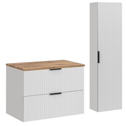 Zestaw Meblowy 80cm Biały Mat/Dąb Wotan