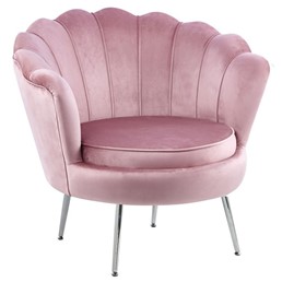 Fotel Velvet LC-032-1 Różowy/Srebrny