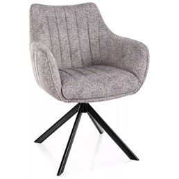Krzesło AZALIA LEO Jasny Szary/Czarny Mat