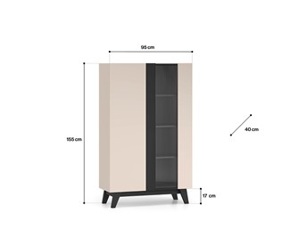 Witryna FRESHION 02 Cashmere/Czarny