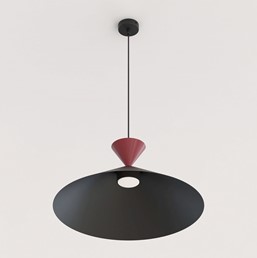 Lampa Wisząca RALF 1L Czarny/Burgundowy