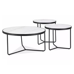 Zestaw Ław DEMETER Biały Mat/Czarny Mat