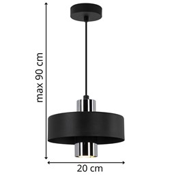 Lampa Wisząca Katia 1A 20x90 Czarny