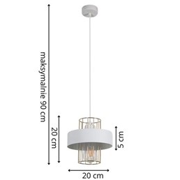 Lampa wisząca ESTELLA 1A Biała