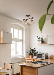 Lampa Sufitowa DELTA K-5161 Czarny/Bursztynowy