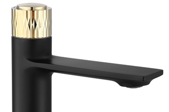 Bateria Umywalkowa Niska STORM Czarny/Złoty