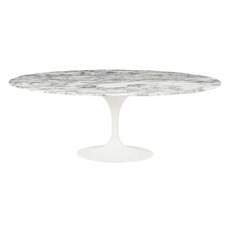 Stół TULIP ELLIPSE Biały/Marmur