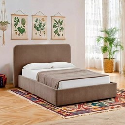 Łóżko LUMIA Raven 160x200cm Ciemny Beżowy